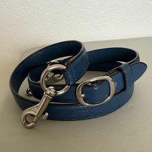 Coach Blue Leather Replacement Strap with Silver Hardware